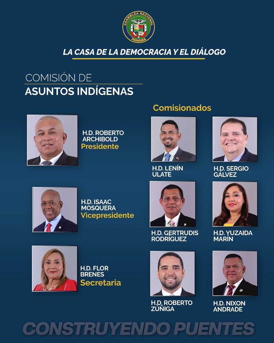 De esta manera quedó conformada la Comisión de Asuntos Indígenas, la cual preside el diputado Roberto Archibold.