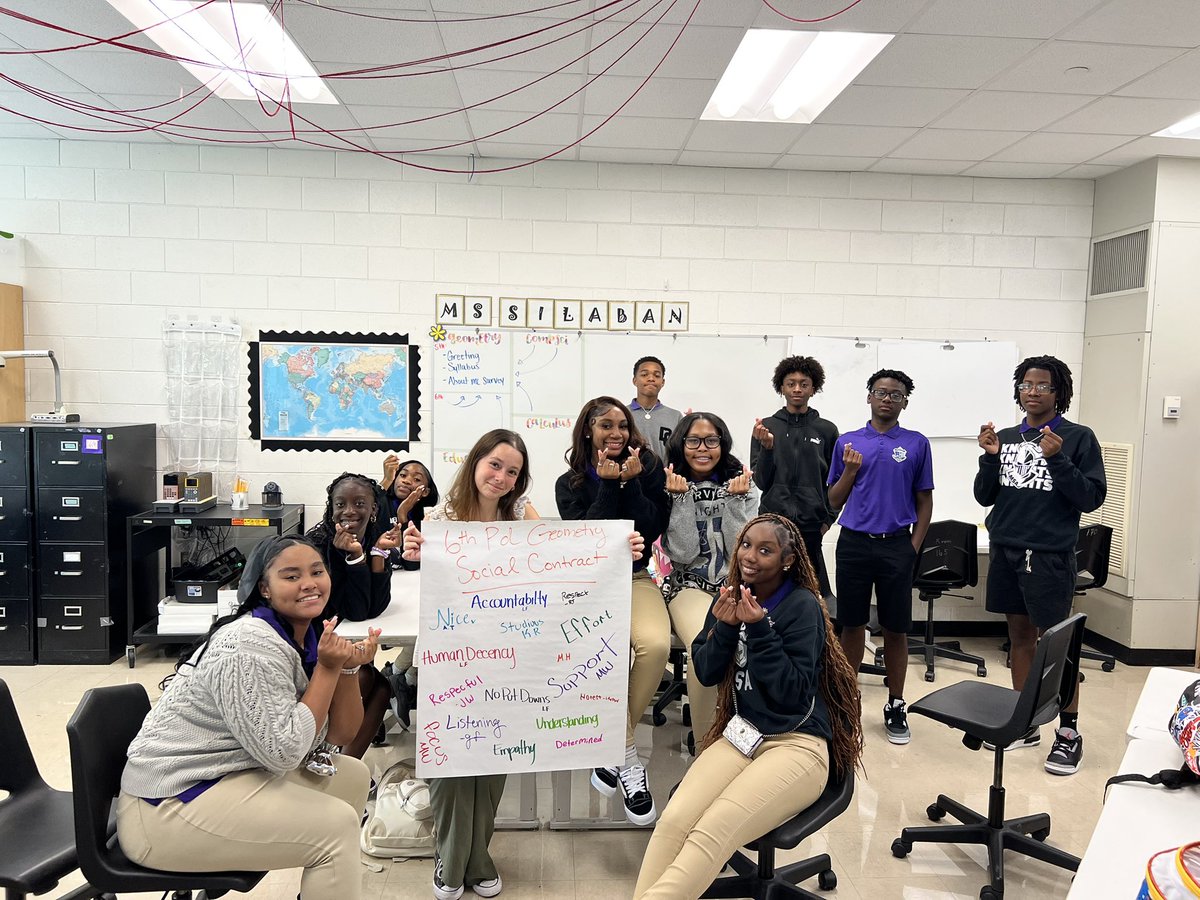 MSAEastKnights's tweet image. Our 9th grade Geometry students kicked off the year by completing their Social Contract—and they did it with enthusiasm!

Plus, here’s a great selfie of Ms. Silaban with her LSU student resident, Ms. Gen. #FuelTheKnight #MSAEast #GeometryInAction #SocialContract #TeacherResident