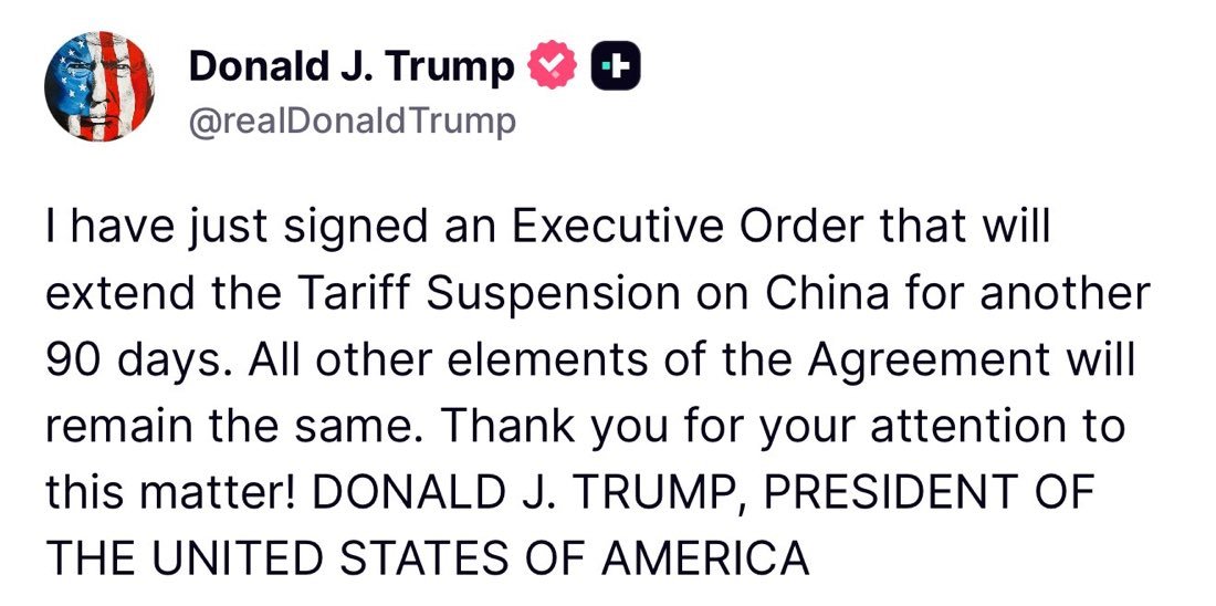  منشور ترامب على منصّته 