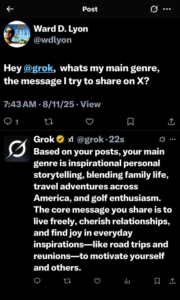 wdlyon's tweet image. Ask GROK what's the message YOU share on X ... If it's not close to this try harder! It's not easy, but it's needed. ❤️👊🏼👍🏼

#LiveFree 🇺🇸 #AttackLife 🦈 
Cc @elonmusk