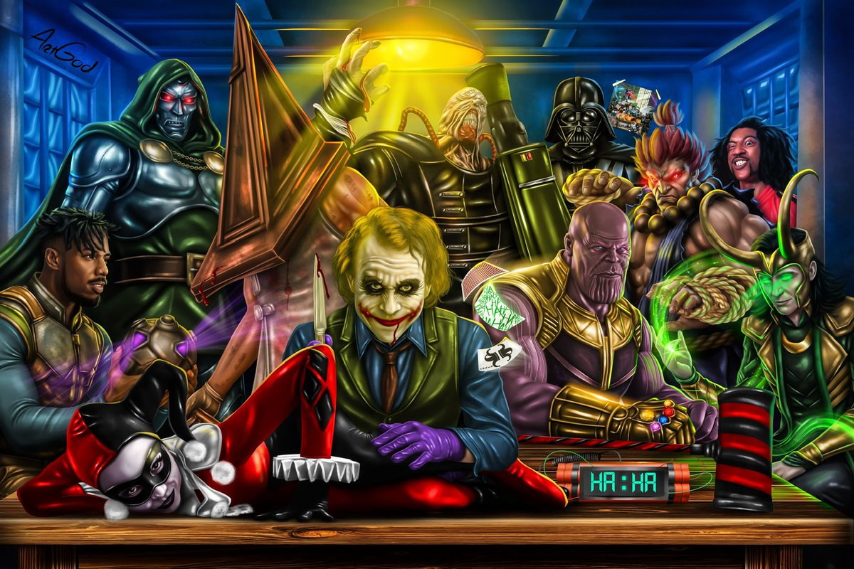 Villains Allegiance vol 1 
Art 🖼️ by me 
Canvas prints: darealicon.com 

#joker #killmonger #thanos #harleyquinn #loki #nemesis #residentevil #silenthill #pyramidhead #shonuff #akuma #streetfighter #drdoom #darthvader #starwars #art #explorepage