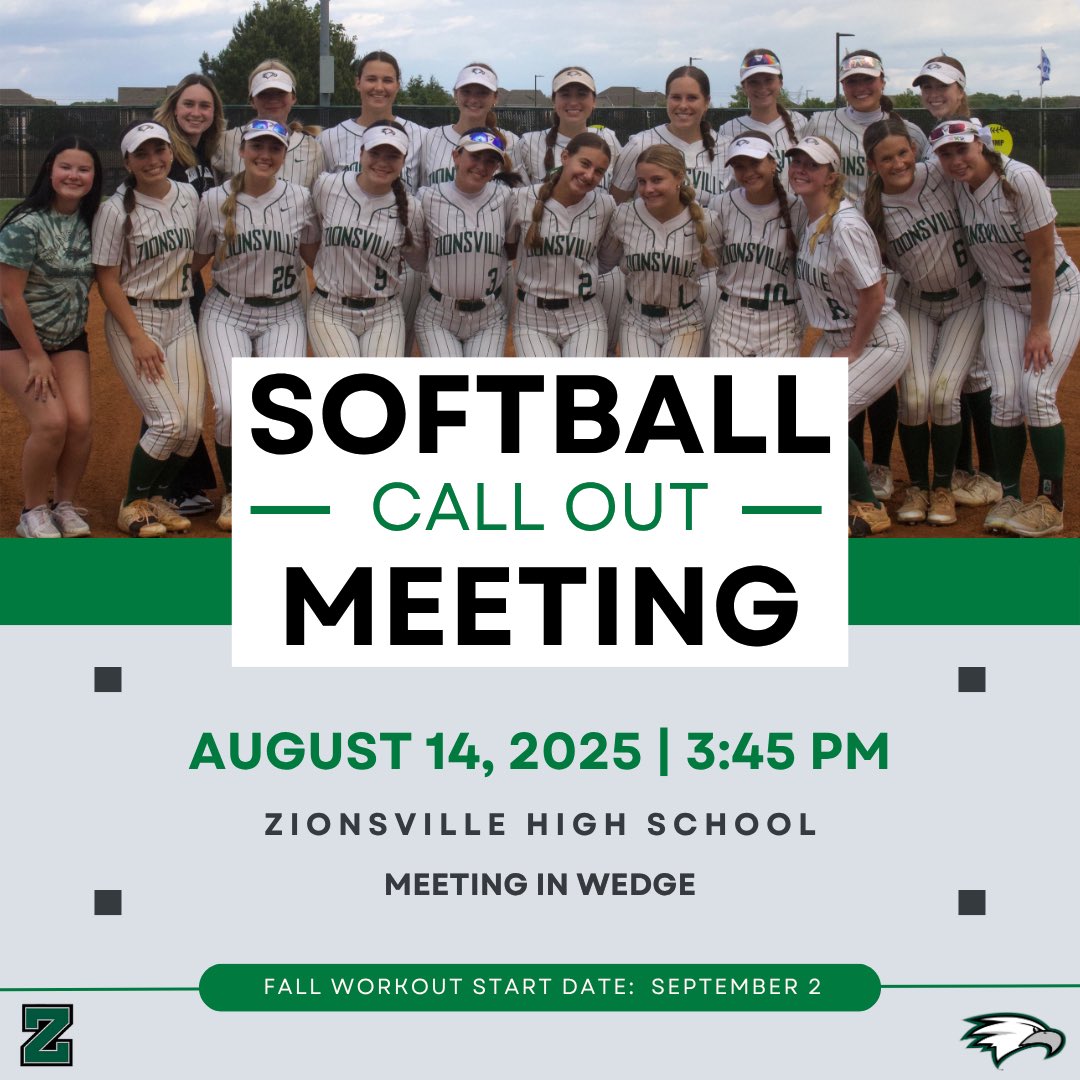 Call out meeting this Thursday for anyone interested in playing softball this year! Spread the word! 🦅🥎