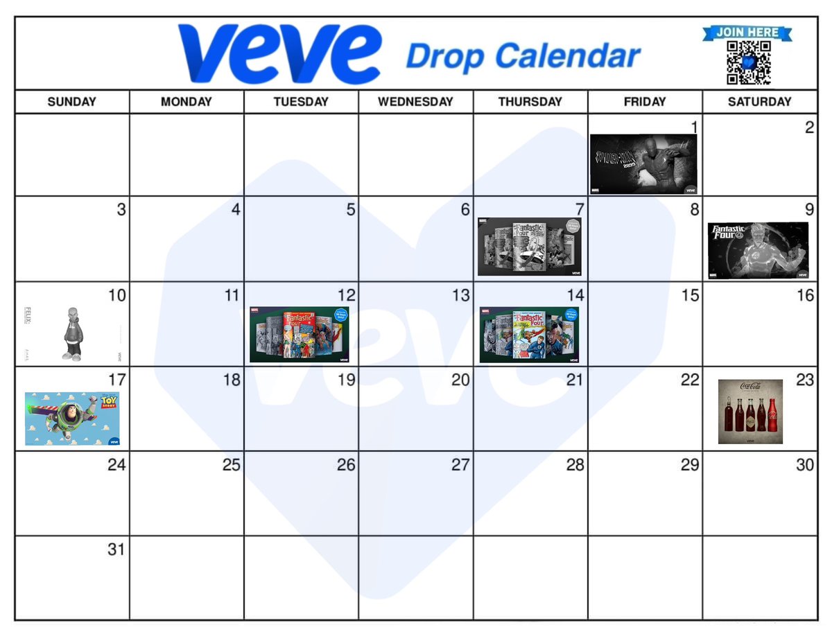 KcBmw.eth💙⭕️💙 (@kcbmw) on Twitter photo Updated Veve drop calendar $omi #vevefam <a href="/veve_official/">VeVe | Digital Collectibles</a>
Blog ➡️ blog.veve.me Updated Veve drop calendar $omi #vevefam <a href="/veve_official/">VeVe | Digital Collectibles</a>
Blog ➡️ blog.veve.me