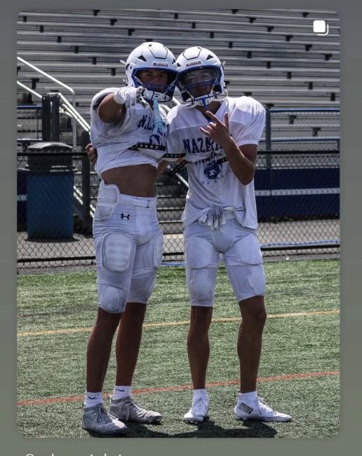 Couple of hoopsters getting ready for the upcoming football season. Best of luck to Mason and Matt and all of our athletes. 
💙🦅
<a href="/MasonMarinelli8/">Mason Marinelli</a> <a href="/LelugaMatt/">MattLeluga</a>