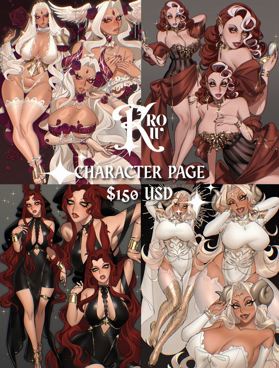Hi! I'm really sorry to ask but I am currently in need of support financially for rent and vet bills 

I am accepting  slots for character comm page, rt or share will be appreciated! ;; thank you