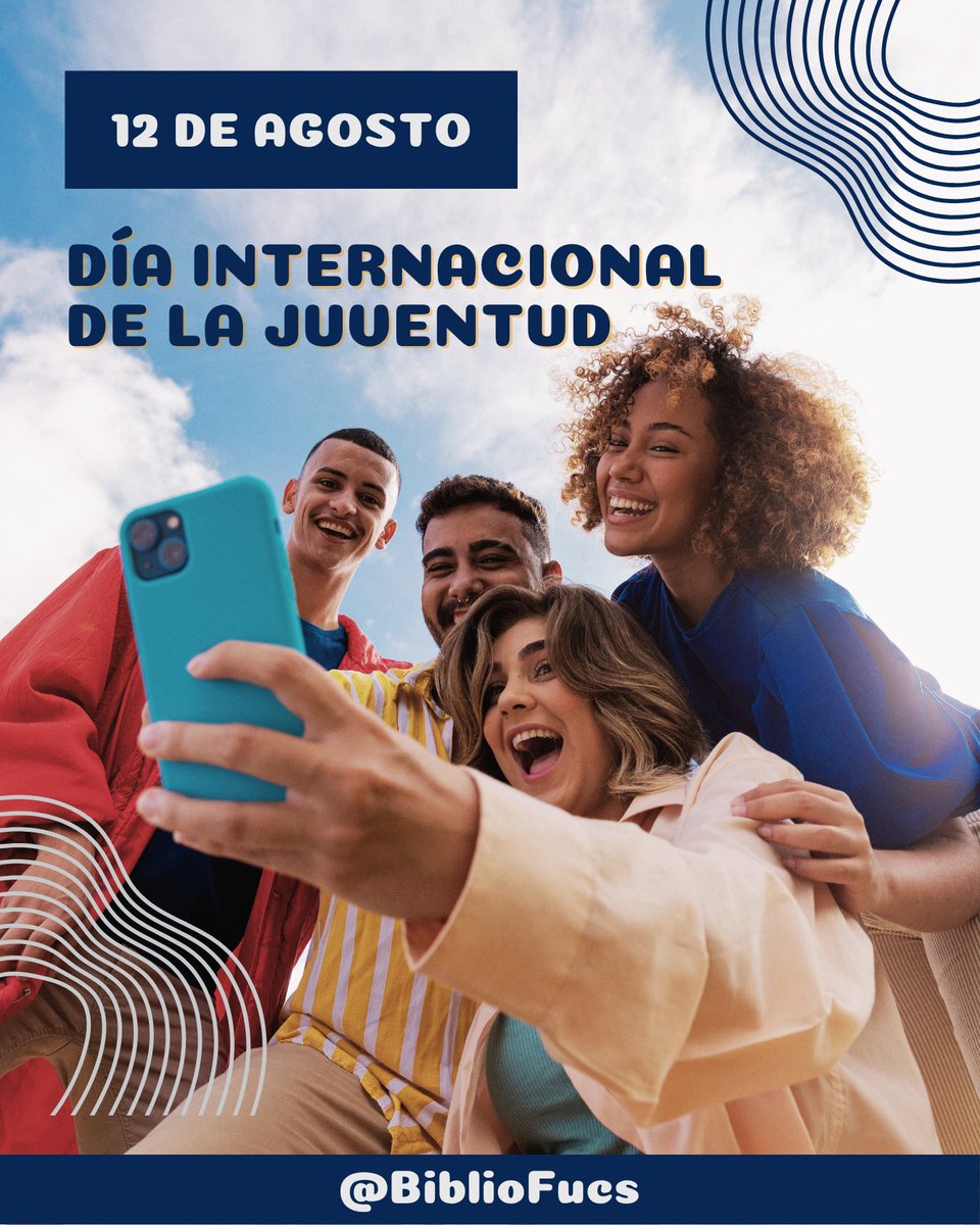 Feliz Día Internacional  de la Juventud 

El 50% de los problemas de salud mental comienzan antes de los 14 años. Escuchar, orientar y acompañar a la juventud es invertir en bienestar futuro.  
#SaludJuvenil #BiblioFUCS #SoyFucs
