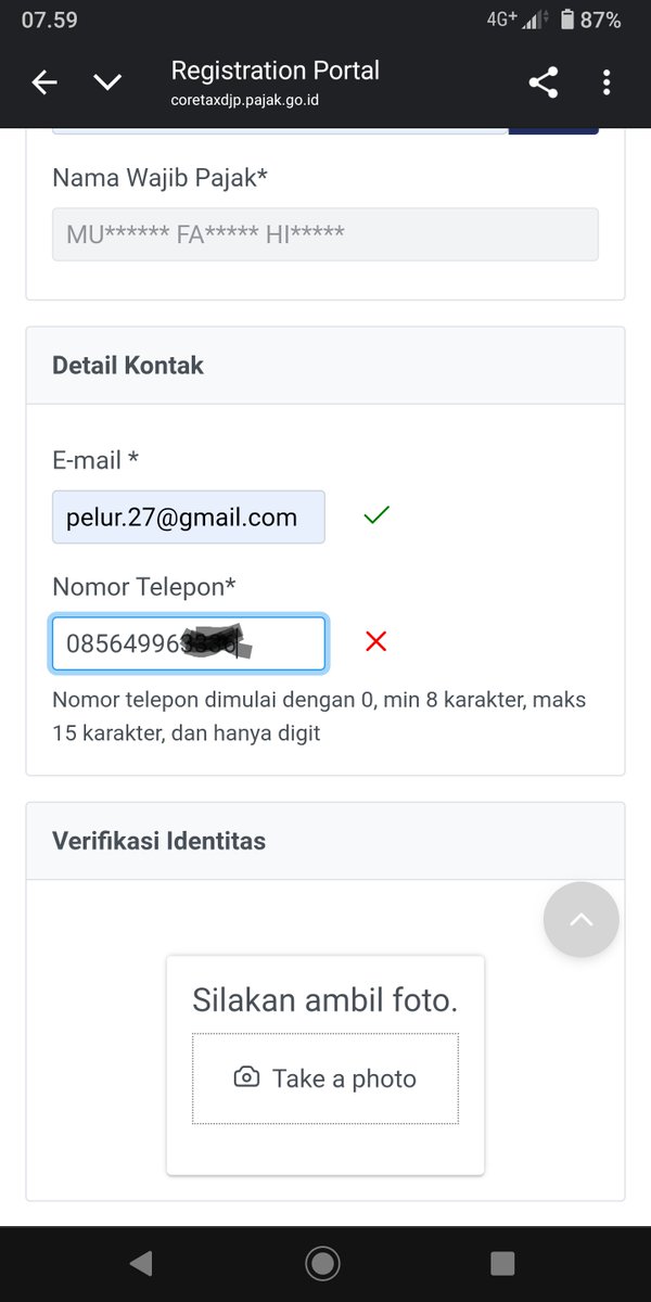 PelurRamdhan's tweet photo. @kring_pajak mau aktivasi ini gimana? No hp sudah bener tapi tetep ga bisa https://t.co/jLxrDCKLv4