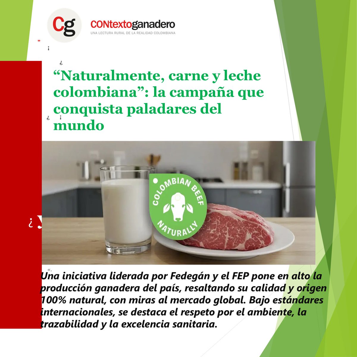 P.Fedegan.Monteria (@nicolas28450686) on Twitter photo La campaña de Fedegán y FEP muestra por qué nuestra producción es 100% natural, trazable y de alta calidad. Así es como Colombia está ganando un lugar en los mejores mercados.
<a href="/jflafaurie/">José Félix Lafaurie</a>
<a href="/GANACOR_GREMIO/">Federación Ganadera de Córdoba</a>
<a href="/Fedegan/">FEDEGAN</a>
<a href="/ContGanadero/">CONtexto Ganadero</a>
Seguir leyendo ⬇️
contextoganadero.com/gremialidad/na… La campaña de Fedegán y FEP muestra por qué nuestra producción es 100% natural, trazable y de alta calidad. Así es como Colombia está ganando un lugar en los mejores mercados.
<a href="/jflafaurie/">José Félix Lafaurie</a>
<a href="/GANACOR_GREMIO/">Federación Ganadera de Córdoba</a>
<a href="/Fedegan/">FEDEGAN</a>
<a href="/ContGanadero/">CONtexto Ganadero</a>
Seguir leyendo ⬇️
contextoganadero.com/gremialidad/na…