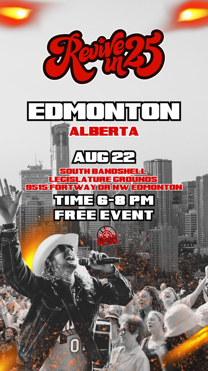 seanfeucht's tweet photo. 🚨BREAKING NEWS: After more paperwork, discussions, insurance &amp; LOTS OF WORK, #LetUsWorship on the Alberta Legislature grounds in Edmonton is CONFIRMED!🕺🏼💃🏼🙌🏽

ALBERTA! LETS DO THIS ON AUG 22nd!🔥 https://t.co/3UP7MrGlvT