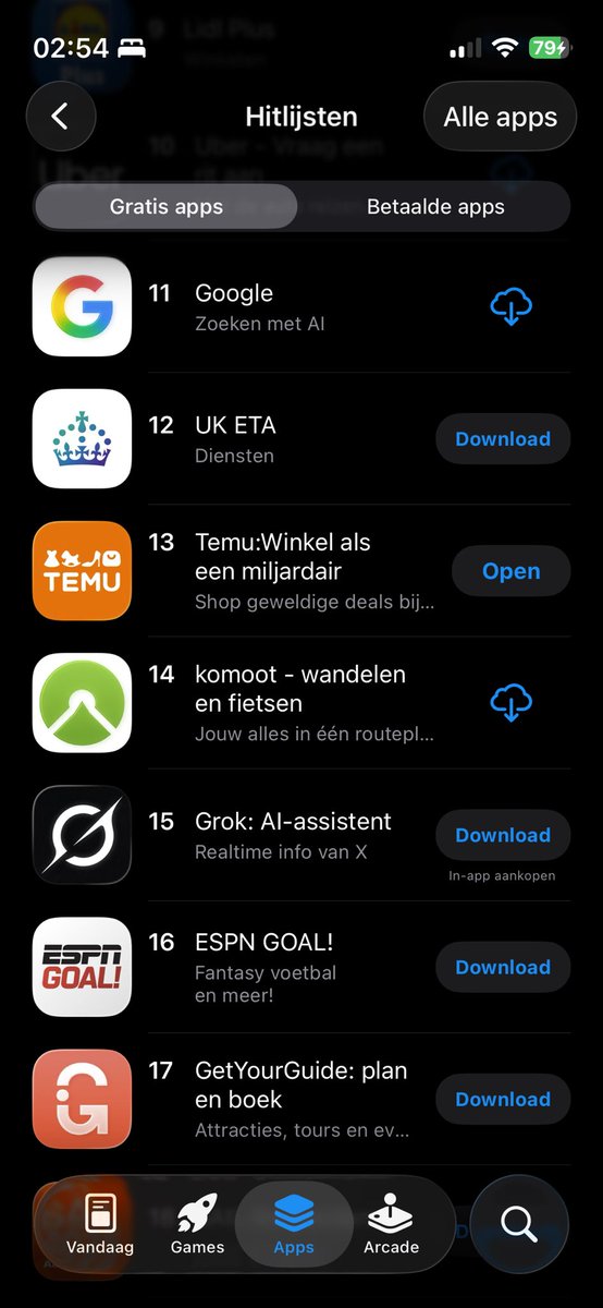 Q_online's tweet photo. @elonmusk Number 15 @elonmusk , ChatGPT nr1, Ticketmaster (secondhand (event) tickets, second). Screenshots van today, Aug 12. https://t.co/oLyMItP2zf