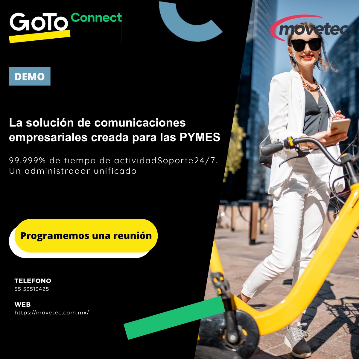 movetec2's tweet image. ¿Buscando una solución de comunicaciones empresariales para tu PYME? 🚀
GoTo Connect y movetec te ofrecen una plataforma unificada para tu PYME, con 99.999% de tiempo de actividad y soporte 24/7. 
 
¡Contáctanos!
📞 55 53513425

#PYMES #GoToConnect #movetec#Tecnología