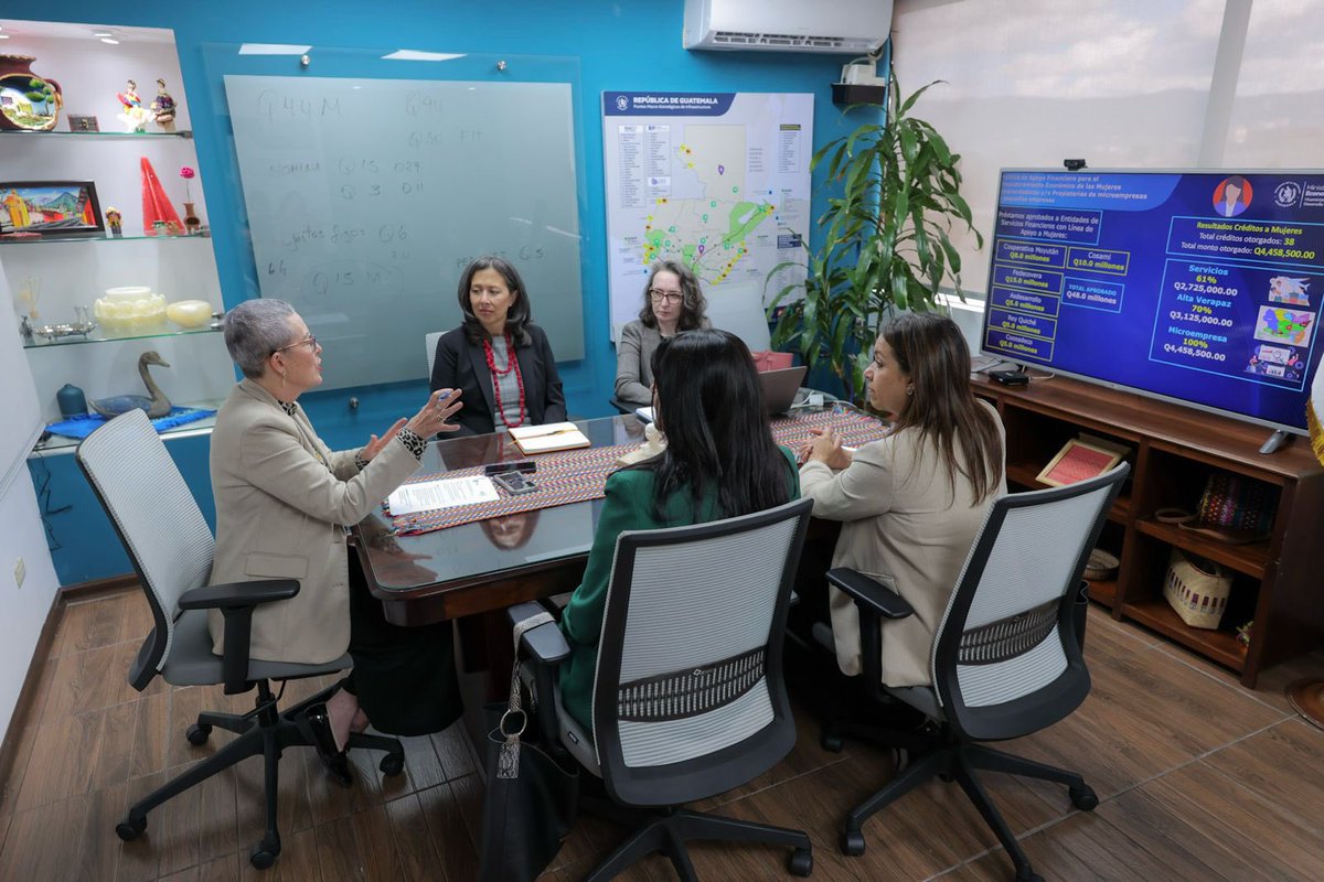 MINECOGT's tweet photo. ✨ En Guatemala, cerrar las brechas económicas para las mujeres es una prioridad.

Desde mineco avanzamos con @IPEGuatemala . Hoy la Viceministra de Desarrollo de la Mipyme, Elizabeth Ugalde, se reunió con la representante del Banco Interamericano de Desarrollo en Guatemala, Ignez Tristao, para revisar los esfuerzos de más de 10 instituciones públicas y privadas.

Seguimos trabajando para que más mujeres tengan acceso a financiamiento, empleo y oportunidades que impulsen su desarrollo.

#MujeresEmpoderadas #MINECO #Guatemala