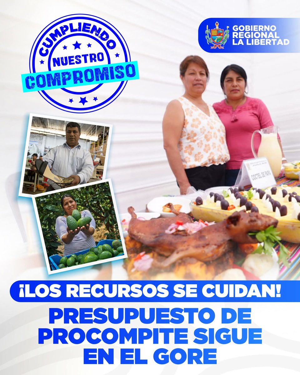 En #LaLibertad, los recursos del #Procompite 2023 y 2024 siguen intactos.
Se revisaron cada uno de los procesos, se corrigieron las observaciones y el presupuesto está listo para apoyar a los verdaderos emprendedores de la región.