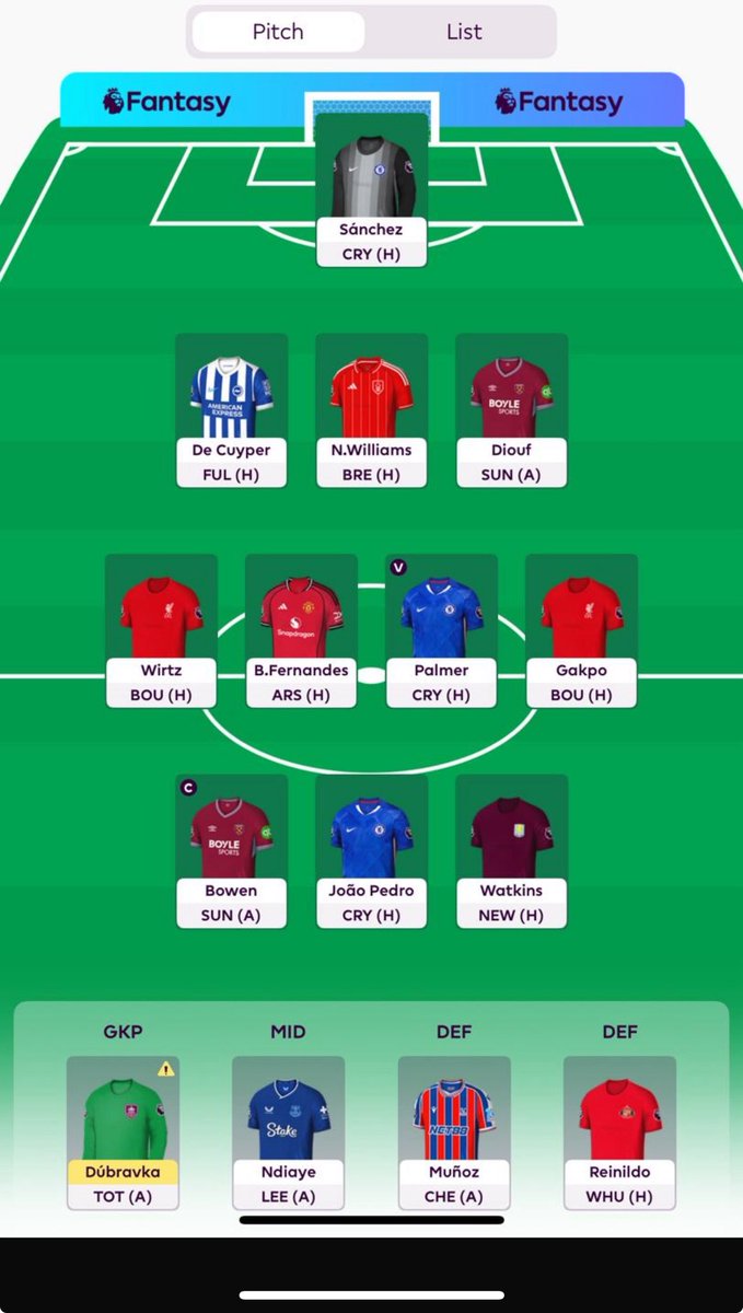 bernardluk's tweet photo. @BigManBakar Got 1m ITB to switch Bowen for Gyokeres for the GW2 C vs Leeds. Unsure of the Bowen GW1 captain though. Thanks! https://t.co/L04gSRYrOw