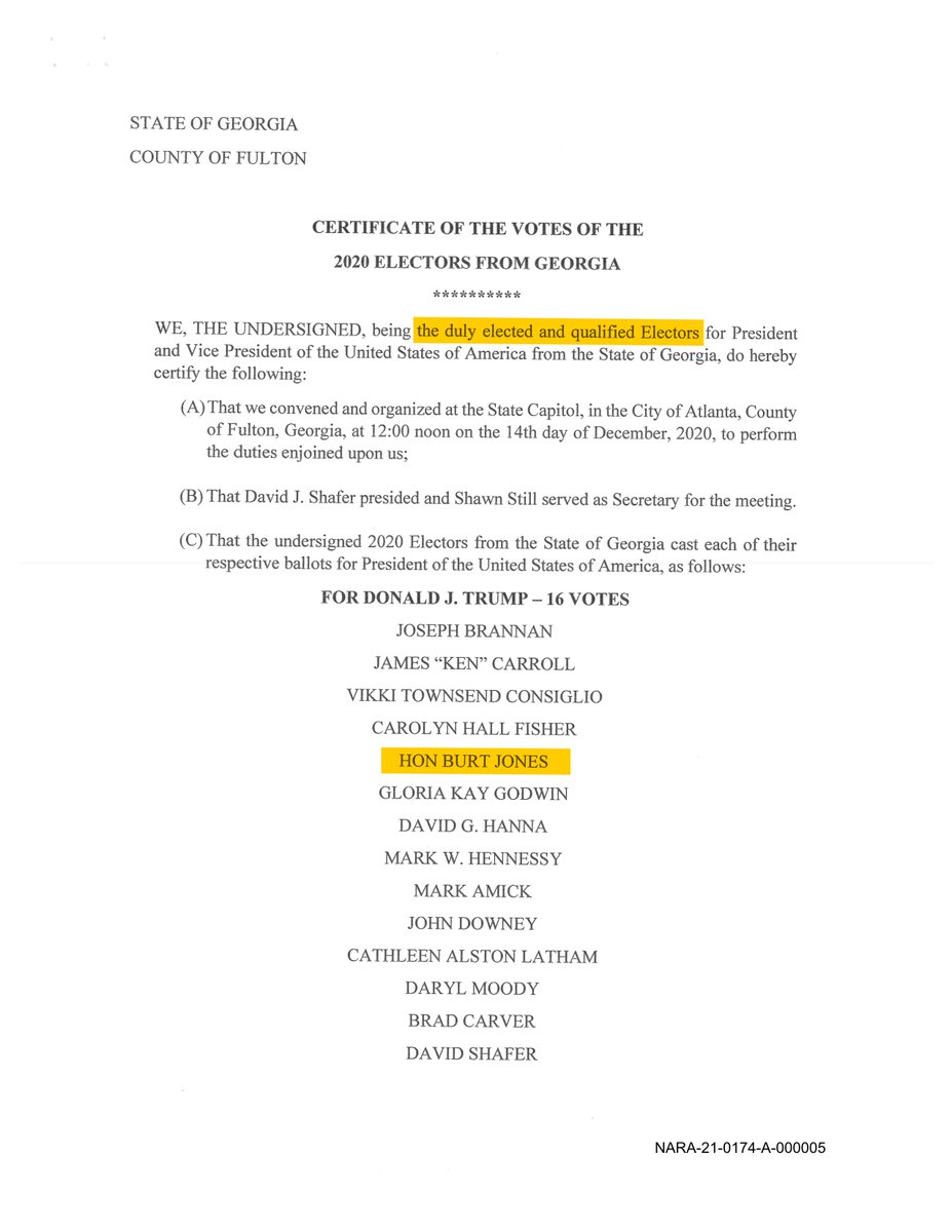 Burt Jones was one of the fake Georgia electors who tried to overturn Biden's win. He can never be Governor.