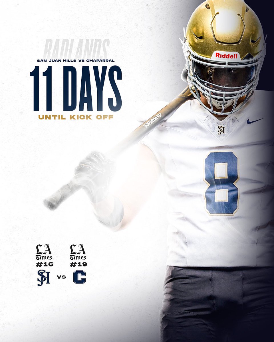 🚨11 DAYS🚨

Heavyweight Battle in the Badlands🥊
It’s about that time⏳

<a href="/sjhhsfootball/">SJH Football</a> #16
🆚
<a href="/chaparralpumafb/">Chaparral Puma Football</a> #19

#NoBetterPlace🐎
#BuiltAtTheBadlands🏟️
