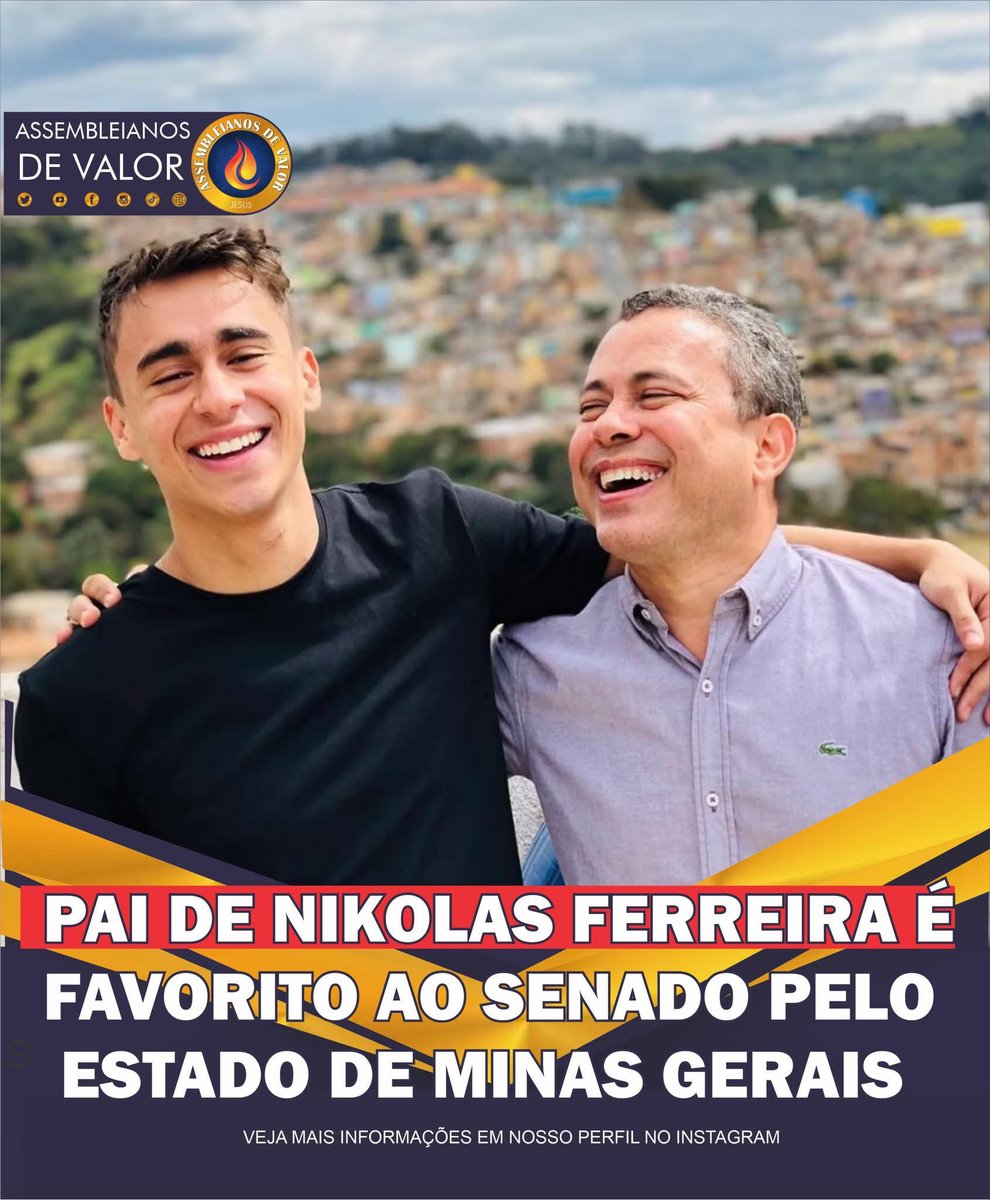 Jouberth 🇧🇷 (@jouberth19) on Twitter photo O pastor Edésio de Oliveira (PL-MG), pai do deputado federal Nikolas Ferreira (PL-MG), surge como favorito ao Senado Federal por Minas Gerais, empatado numericamente com a prefeita de Contagem, Marília Campos (PT), em pesquisa estimulada de intenção de voto para as eleições do O pastor Edésio de Oliveira (PL-MG), pai do deputado federal Nikolas Ferreira (PL-MG), surge como favorito ao Senado Federal por Minas Gerais, empatado numericamente com a prefeita de Contagem, Marília Campos (PT), em pesquisa estimulada de intenção de voto para as eleições do