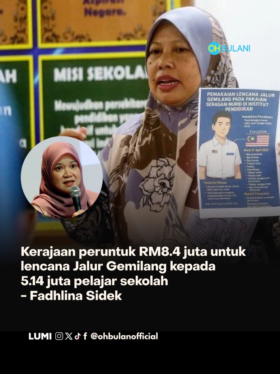 ohbulanofficial's tweet photo. Para pelajar akan menerima 2 lencana secara percuma sebagai sebahagian inisiatif memupuk semangat patriotisme dan kecintaan kepada negara sejak di bangku sekolah, kata Menteri Pendidikan, Fadhlina Sidek. Terbaik 👍🏻

Sumber: @Berita Harian 
#ohbulan #lencana #sekolah https://t.co/SWuw8RrQKr