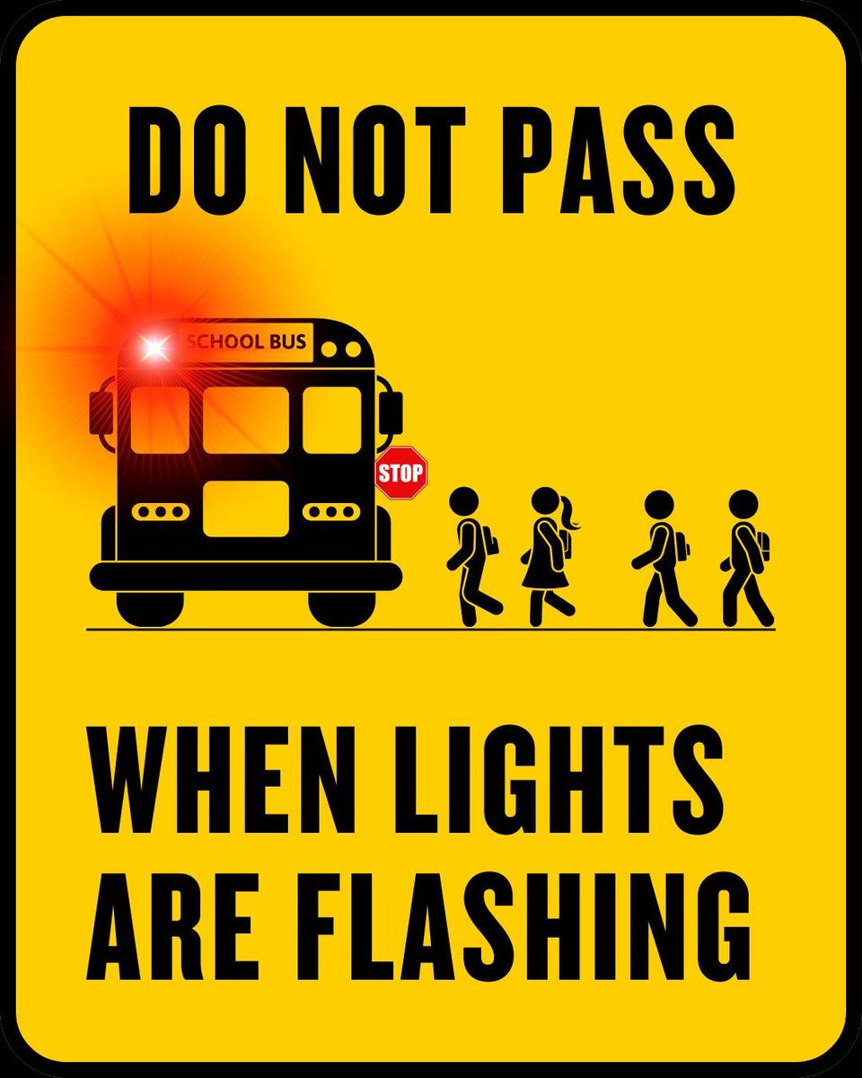 Your responsibility behind the wheel goes beyond just you. When a school bus stops and flashes its lights, it means children are entering or exiting.  DO NOT PASS. It's the law in all 50 states.