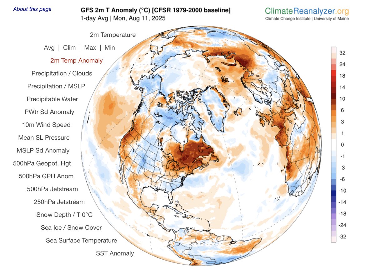 🌡️35.3°C Goose Bay, NL, monthly record tied.

It ties the August Labrador record set at the same station in 1996.

The August provincial record remains at 36.7°C, set in Botwood and Wooddale Bishop's Falls in 1976.

Monthly record also in Mary's Harbour with 34.5°C.
#NLstorm