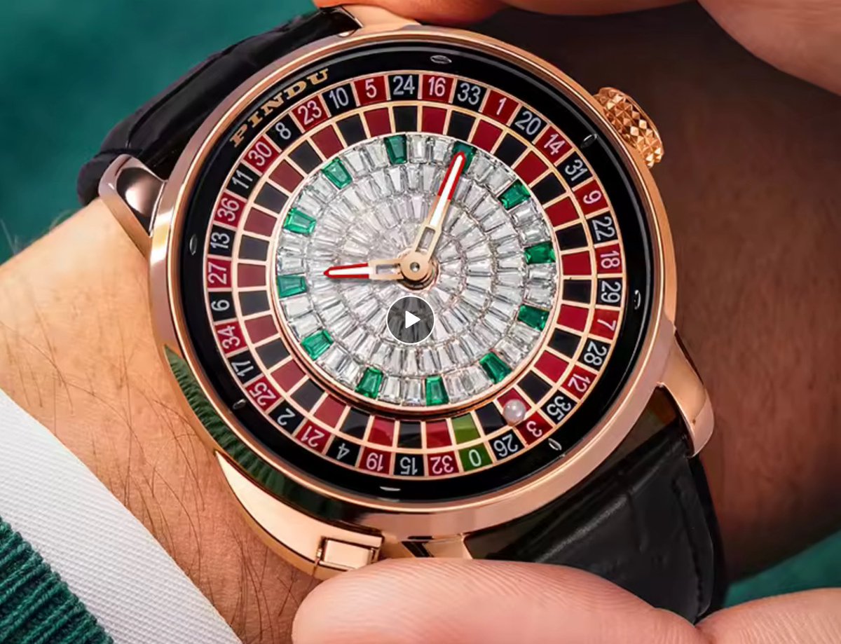 collectibulldog's tweet photo. MY NEXT CONQUEST
The high end version of the PinDu Roulette wheel has all the mechanics to work as a functioning watch with a playful side. The friction from the wheel is turned into energy and sent back to a motor. Man made precious stones are used to create the wheel #pindu https://t.co/7CE5YmOeAZ