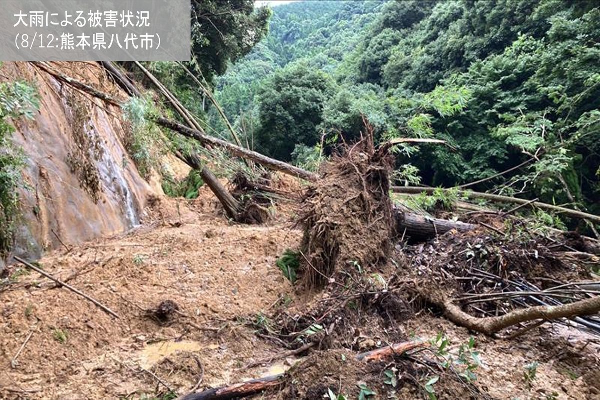 8月12日(火)10時現在、大雨の影響により、熊本県内で約910戸が停電し