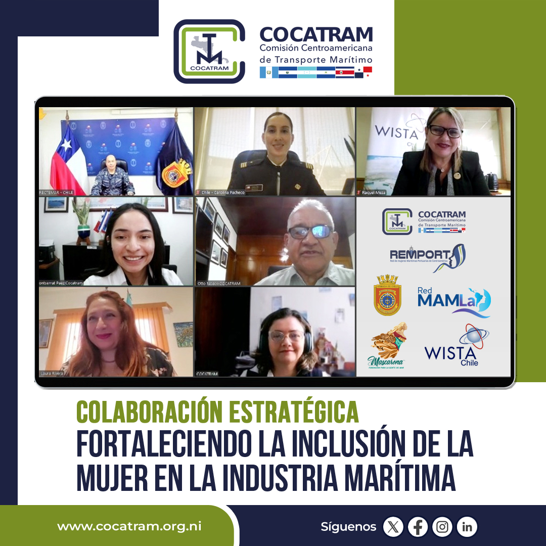 🌊⚓ <a href="/cocatram/">COCATRAM</a>  y <a href="/DGTM_Chile/">DIRECTEMAR - Armada de Chile</a>  realizaron un encuentro virtual con REMPORT, <a href="/RedMAMLa/">Red MAMLa</a> Chile, Fundación Mascarona y <a href="/WistaChile/">WISTA Chile</a> para fortalecer el empoderamiento de la mujer en el sector marítimo-portuario. #ODS5 #EquidadDeGénero #WomanInMaritime #AlianzasEstrategicas