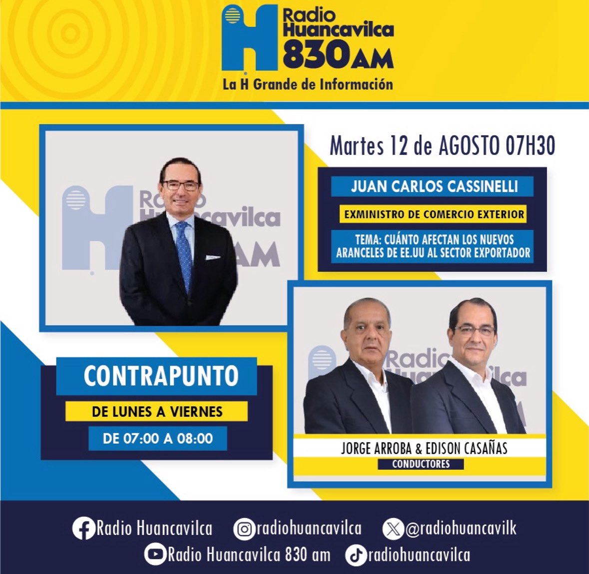 Invitados <a href="/RadioHuancavilk/">Radio Huancavilca 830AM</a>