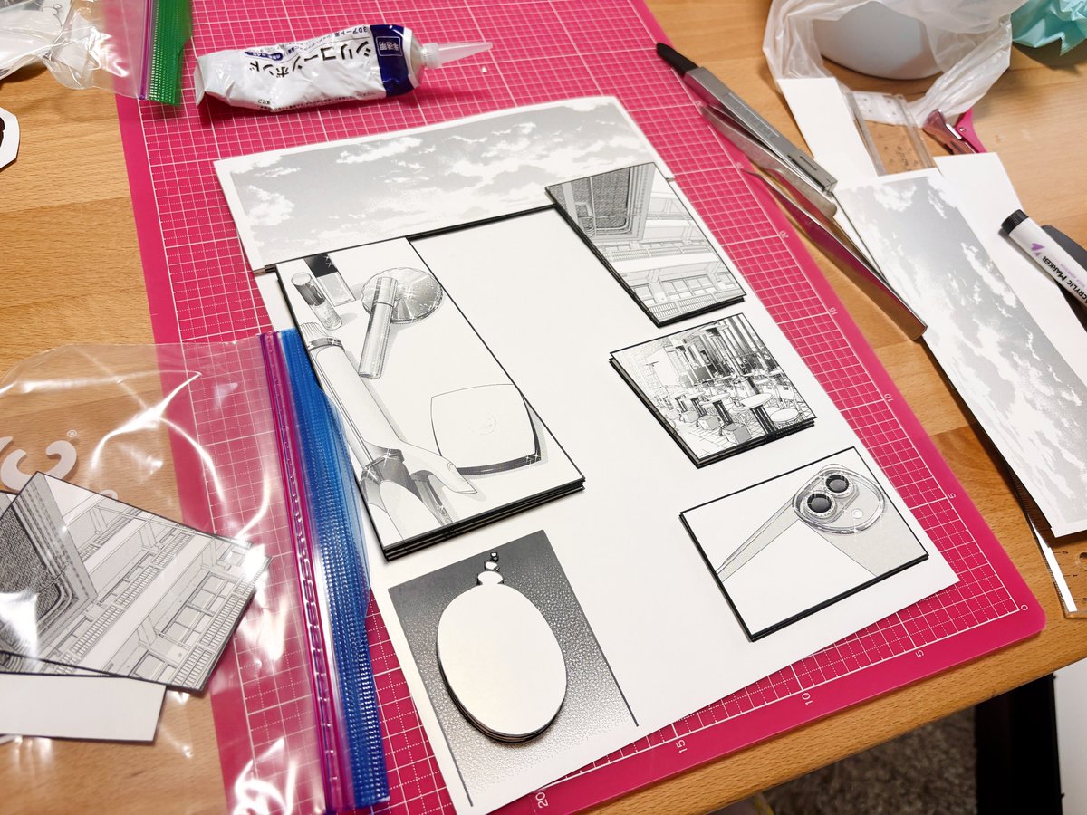 H_irodori's tweet photo. シャドーボックスの制作風景です https://t.co/HBu26FHesm