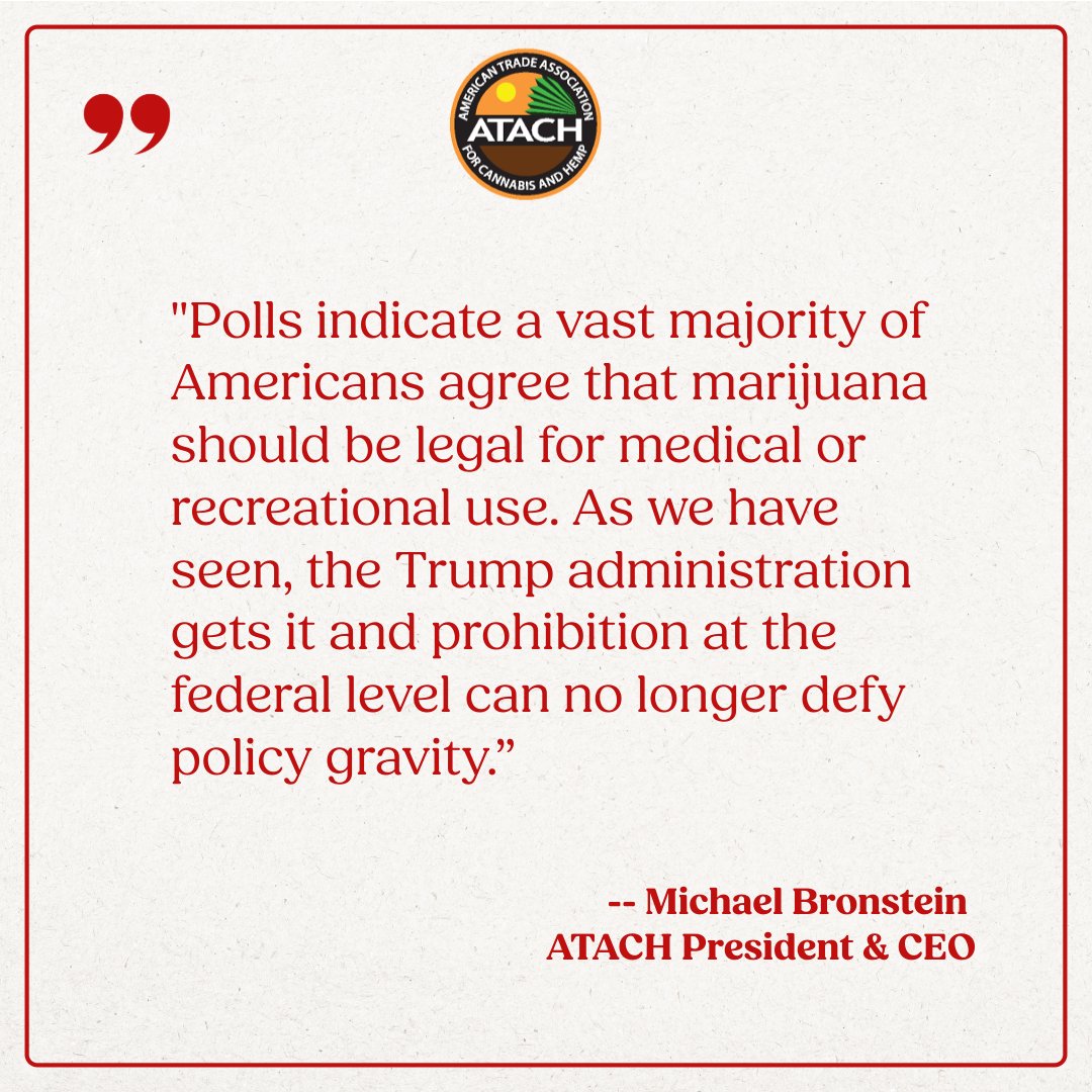 In response to comments made by @RealDonaldTrump regarding #Cannabis #Rescheduling, @AtachOrg offered the following comment...