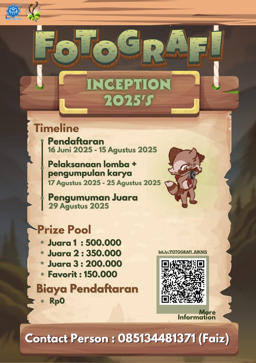 Inception_icp's tweet photo. Kalian mungkin pernah:
📌 Ngerasa punya mata kamera bawaan sejak lahir
📌 Sering dipanggil "anak seni" padahal kerjaannya foto sunset
📌 Sama pengen nunjukin dunia lewat lensa keren mu🦉

Itu tandanya kalian harus banget ikut LOMBA FOTOGRAFI dari INCEPTION! 📷💥 https://t.co/uDPTllPup9