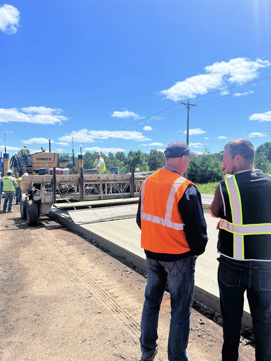 Thanks Representative Bryan Lawrence for learning how long-lasting, durable concrete roads are made. PCi Roads was hard at work in Anoka Co on CR 22 and Viking Blvd in Oak Grove.