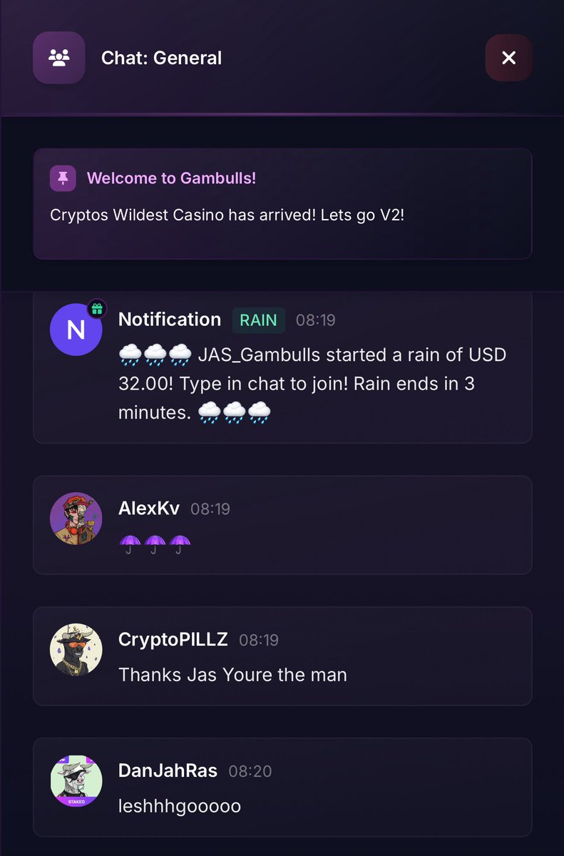 Thousands of $ given away in the last few days by the team and gamblers in Gambulls.com chat with both rain &amp; tipping. 

The most rewarding casino 👌

How much have you won from just being I chat so far?