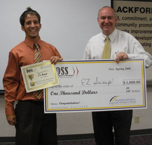 In 2008, Devon Milholland won the <a href="/iueast/">IU East</a> BOSS #Entrepreneurship competition for Blackford County. In 2010, we traveled to teach the BOSS program in South Africa. August 12th, Devon will return to the stage with Prof. Tim Scales to present at the IU Economic Development Summit.