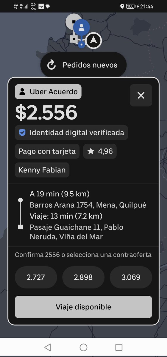 Carlos Peña 🌳 (@carlospego_) on Twitter photo Como es posible que puedan salir estos tipos de viaje, ni pa la bencina alcanza <a href="/Uber_Chile/">Uber Chile</a> <a href="/Uber_Support/">Uber Support</a> Como es posible que puedan salir estos tipos de viaje, ni pa la bencina alcanza <a href="/Uber_Chile/">Uber Chile</a> <a href="/Uber_Support/">Uber Support</a>