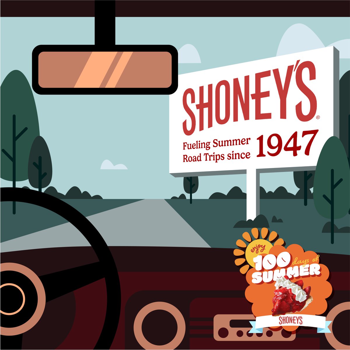 Shoneys's tweet photo. We're proud to fuel road trips during the 100 Days of Summer since 1947. 🚗💨 Make Shoney's your family destination this season by stopping in for an always fresh and always delicious breakfast, lunch or dinner! ​

#Shoneys #Since1947 #SummerEats #RoadTrips #100DaysofSummer https://t.co/Mq4yUJS9Sb