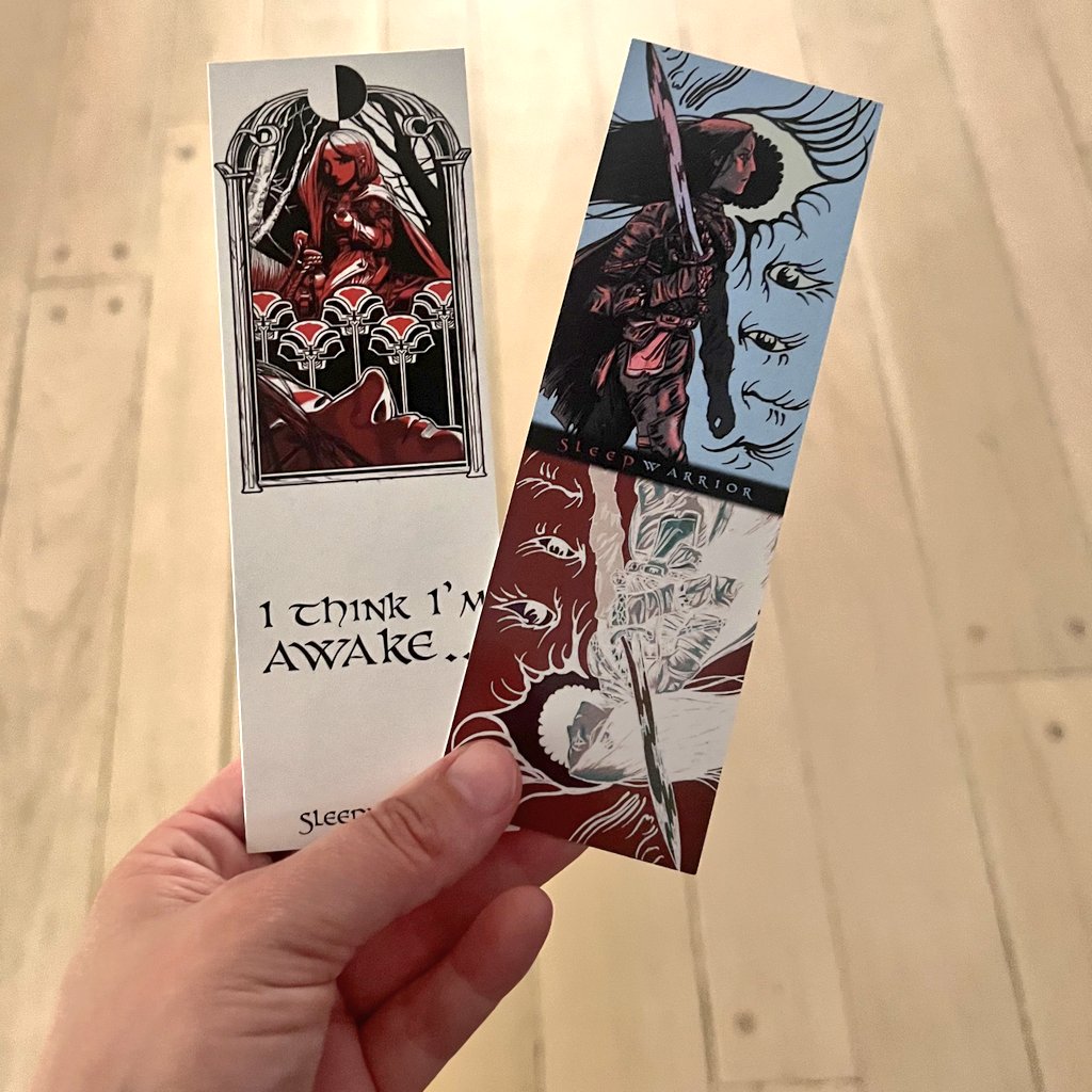 another warrior is armed with bookmarks.