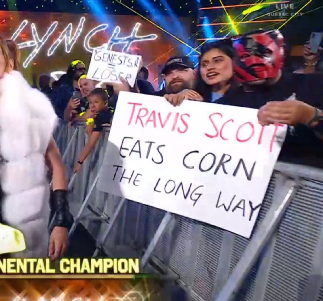 TeamCMPunk's tweet photo. This sign took me out 💀 #WWERaw https://t.co/io0niVZCMc