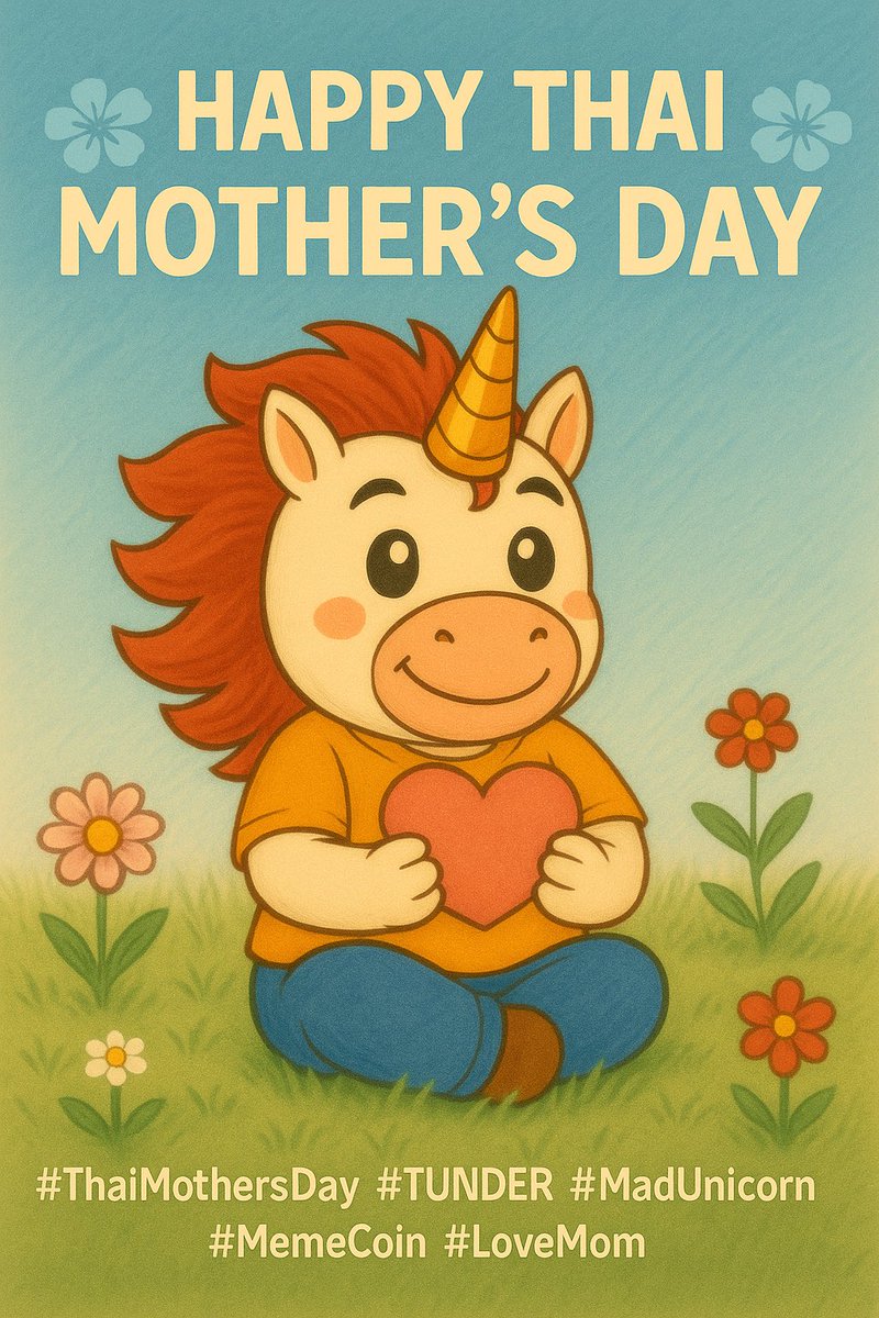 🌸💙 Happy Thai Mother’s Day 💙🌸
May the love, care, and warmth from our mothers be with us forever 🦄💌
Today, let’s say “I love you” out loud and thank our moms for everything they’ve done for us — unconditionally ❤️

#ThaiMothersDay #TUNDER #MadUnicorn #MemeCoin #LoveMom