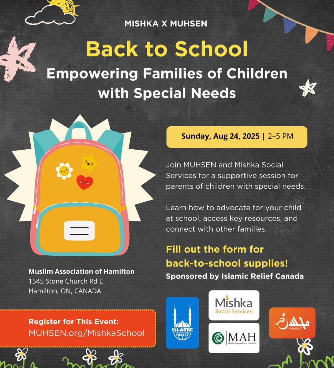 On August 24, we’re partnering with Muhsen to provide free backpacks to children with special needs 🎒 If a loved one could benefit, please register through the link in our bio!