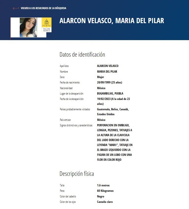 Gob_Puebla's tweet photo. 📢 Comisión de Búsqueda emite Ficha Amarilla con Interpol

La @busquedagobpue, encabezada por @JEnriqueRiveraR emitió una Ficha Amarilla con la @INTERPOL_HQ para apoyar la localización de María del Pilar Alarcón Velasco, desaparecida el 19 de febrero de 2023 en el municipio de Puebla.

📰 https://t.co/o28XZccHQF