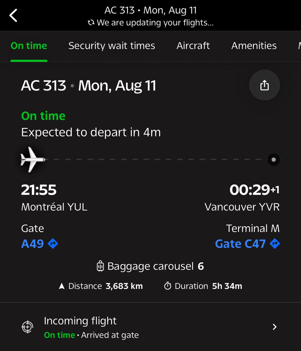 RyanVoutilainen's tweet photo. Vol de retour, voyons si nous pouvons capturer des aurores boréales!
Flight home, let’s see if we can bag some aurora!
#AC313 YUL ✈️ YVR https://t.co/9dt7z1ItdE