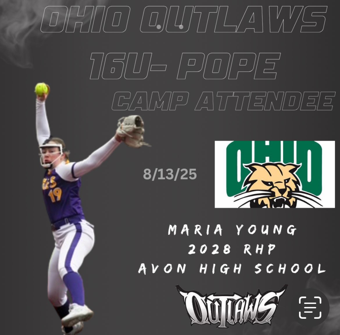 Also headed to see <a href="/madimccrady1022/">Madi</a> and company is our 2028 RHP <a href="/mariayoung2028/">Maria Young 2028</a>! Ready to work hard with Coach Madi!
<a href="/OhioBobcats/">Ohio Bobcats</a>
