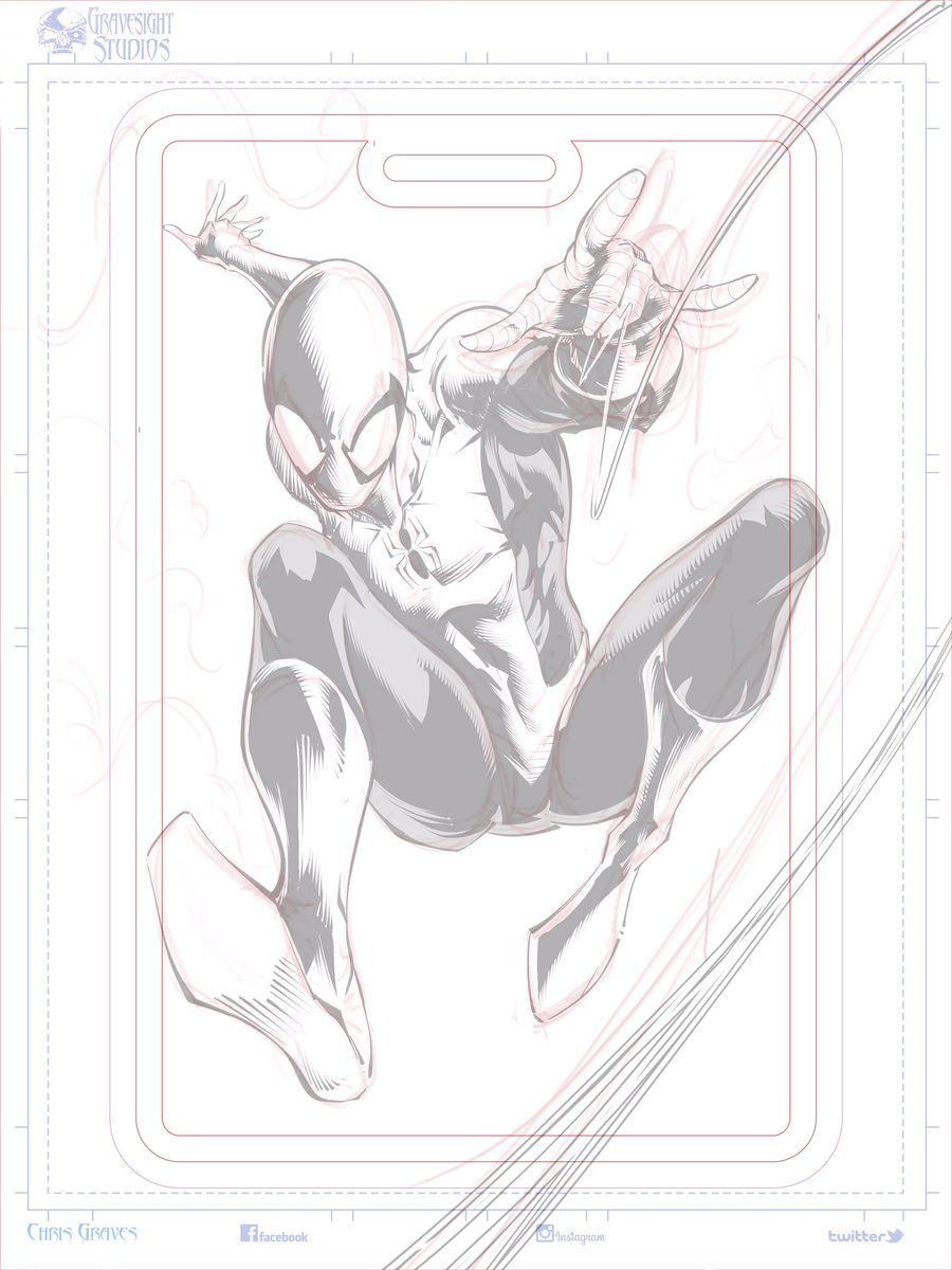 Digital rough of spidey for an upcoming convention badge! Simple but effective background on the way.  #spiderman #SpiderManBrandNewDay