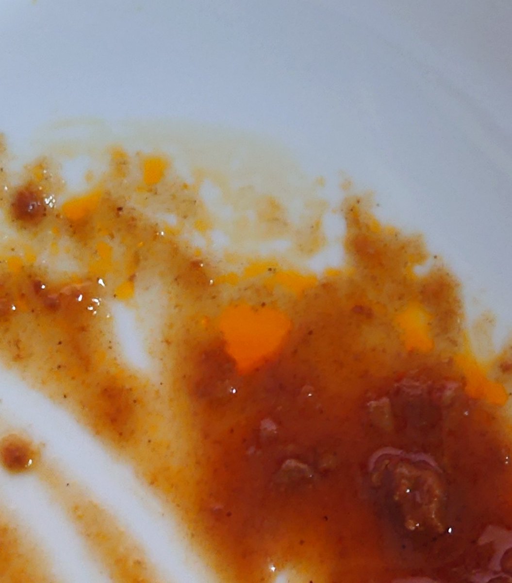 朝食のカレーにハートみつけた！