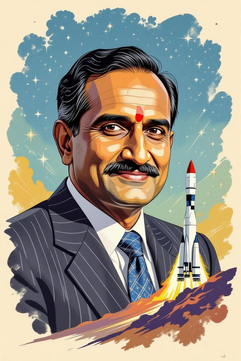 samthinkz's tweet photo. On Aug 12, 1919, Vikram Sarabhai was born—the father of India's space program! Founded ISRO &amp; PRL, pioneering India's cosmic journey. 🚀 #VikramSarabhai #ISRO #IndianSpaceProgram #ScienceIcons #OnThisDay https://t.co/mikbmFIVGI