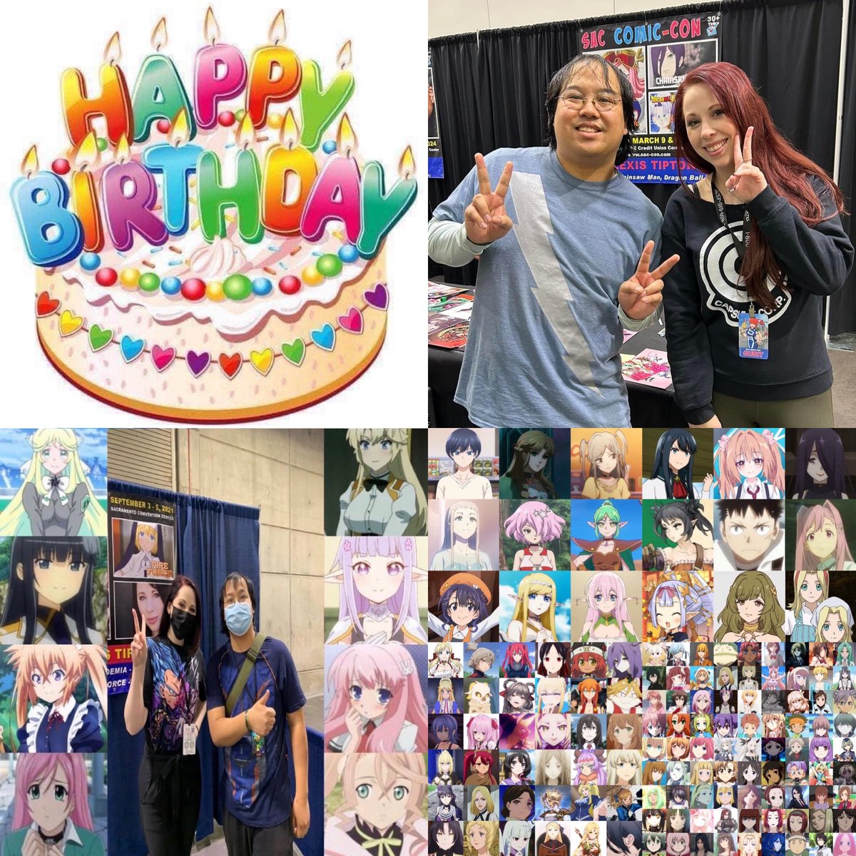 Happy Birthday to one of my Favorite Voice Actors <a href="/AlexisTiptonVA/">Alexis Tipton</a> you’re one Spectacular person &amp; a Wonderful Voice Actor, have a Excellent Birthday today &amp; Best Wishes to you 🥳⭐️👏🏻🎉🎂🎁✌🏻🎊🎈🍰🙌🏻