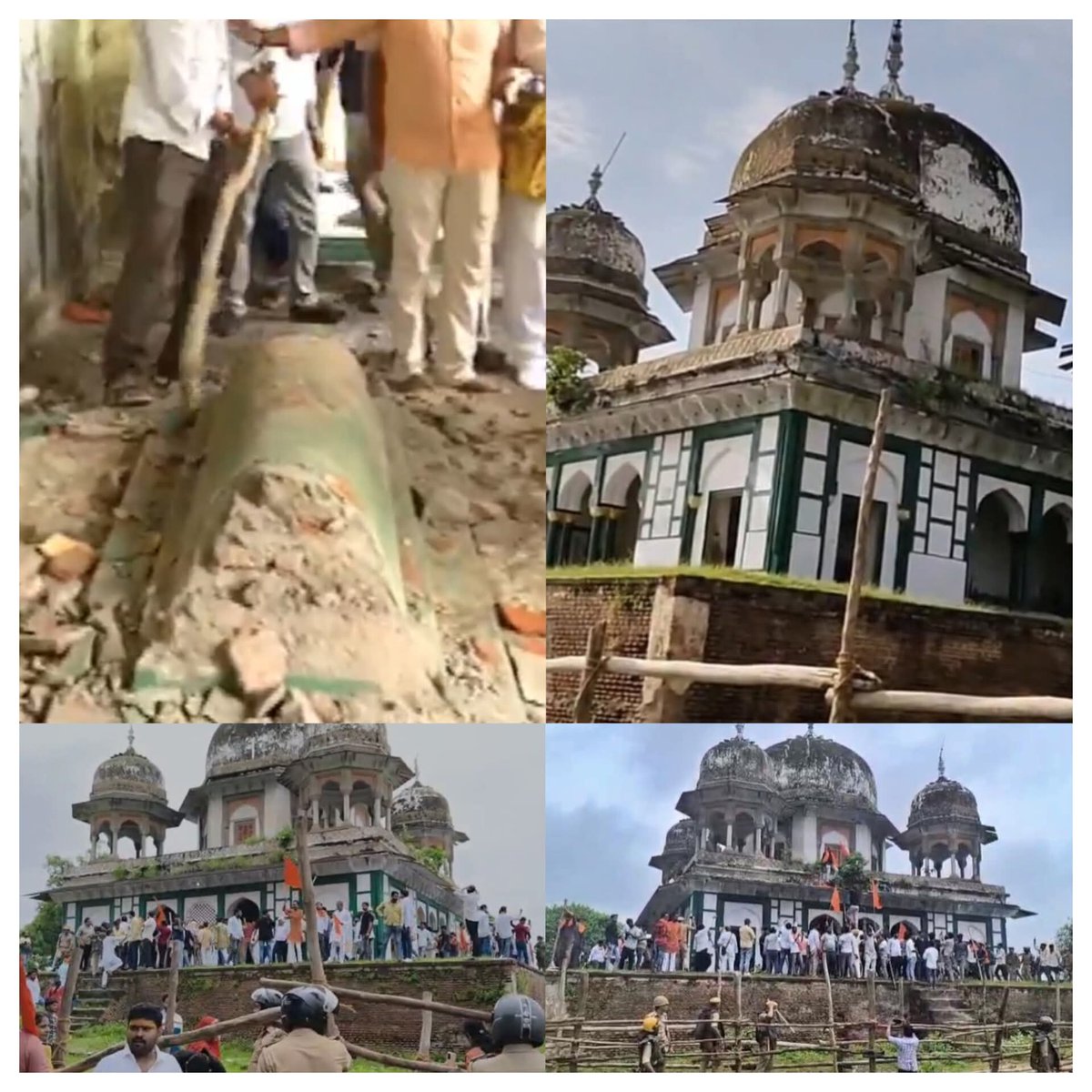 abid_tyagi11's tweet photo. उत्तर प्रदेश के फतेहपुर में स्थित 
अब्दुल समद मकबरा में बड़ी संख्या में 
हिंदुओं ने मकबरे को तोड़ने के लिए धावा बोल दिया…
हिंदू मकबरे में घुस गए और उसे तोड़ने लगे. 
हालांकि इस दौरान वहां सुरक्षा के लिए पुलिस भी तैनात थी, 
लेकिन हिंदुओं के आगे पुलिस बेबस दिखाई दी. https://t.co/aJnvm0FHkr