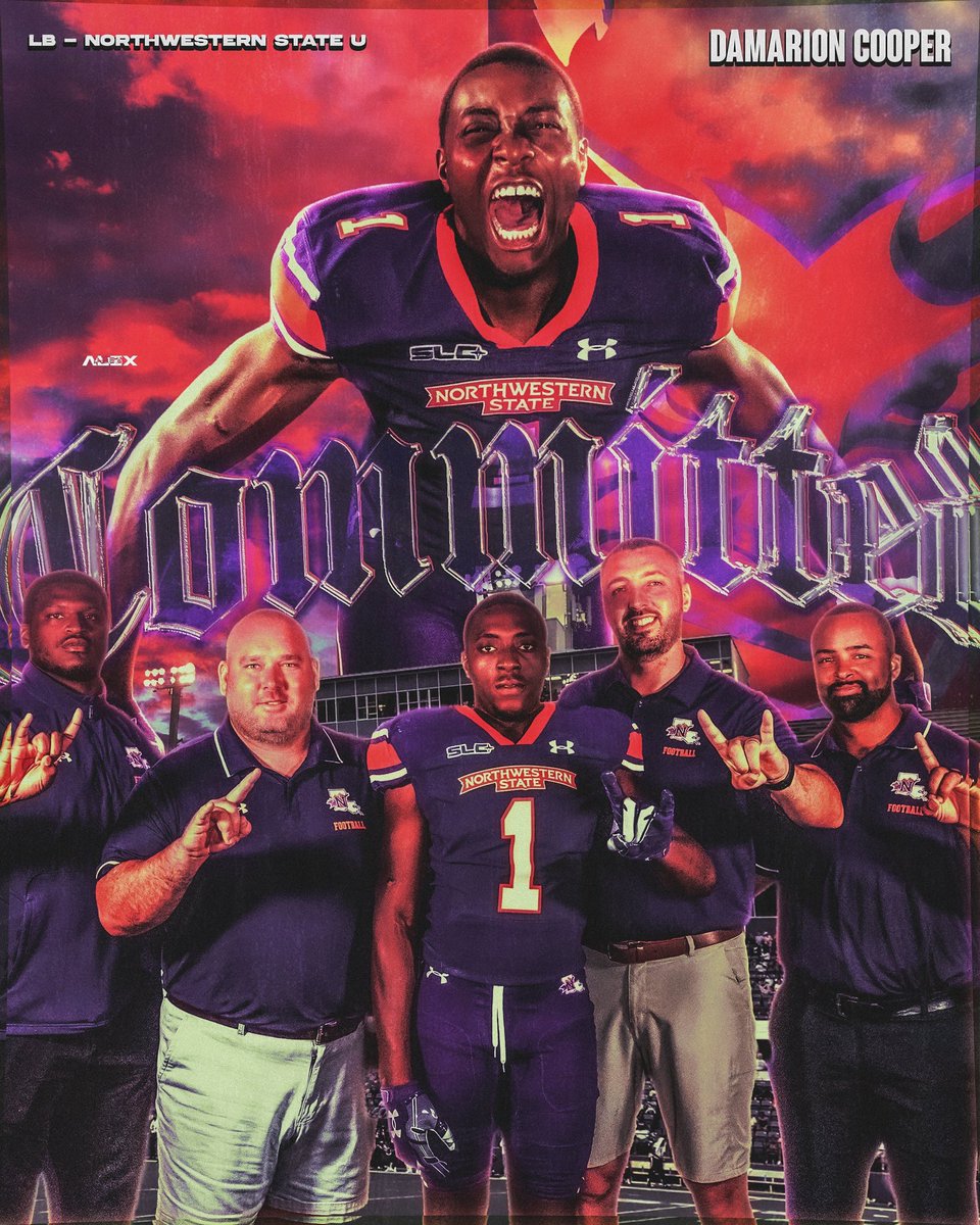 Damarion Cooper (@damarioncooper1) on Twitter photo #AGTG after a great conversation with coach <a href="/BlaineMcCorkle/">Blaine McCorkle</a> I’m excited to announce that I’m 100% committed to Northwestern State University 💜🧡 #forkEM #AGTG after a great conversation with coach <a href="/BlaineMcCorkle/">Blaine McCorkle</a> I’m excited to announce that I’m 100% committed to Northwestern State University 💜🧡 #forkEM