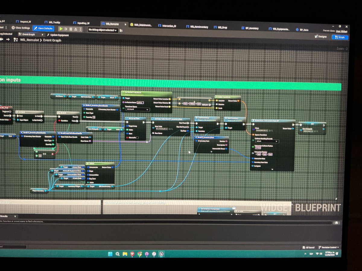 MonkMonkeyLab's tweet photo. Este es el avance de esta semana, lo que hace este script es manejar el inventario y spawnea objetos cuando se descartan del inventario. No tome clip porque aún hace falta hacerlo fancy.

#UnrealEngine #IndieGameDev #HoundKindred https://t.co/hFuMJs8xKd
